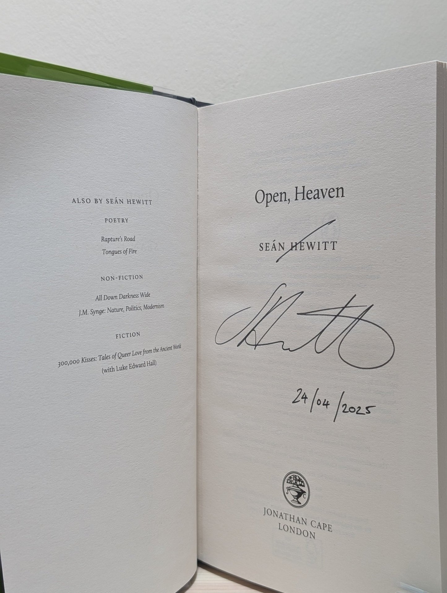 Open, Heaven by Sean Hewitt (Signed Dated First Edition) - Fialta Books