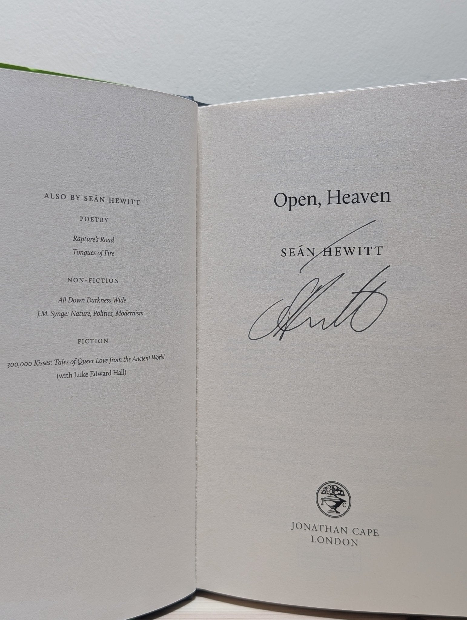 Open, Heaven by Sean Hewitt (Signed First Edition) - Fialta Books