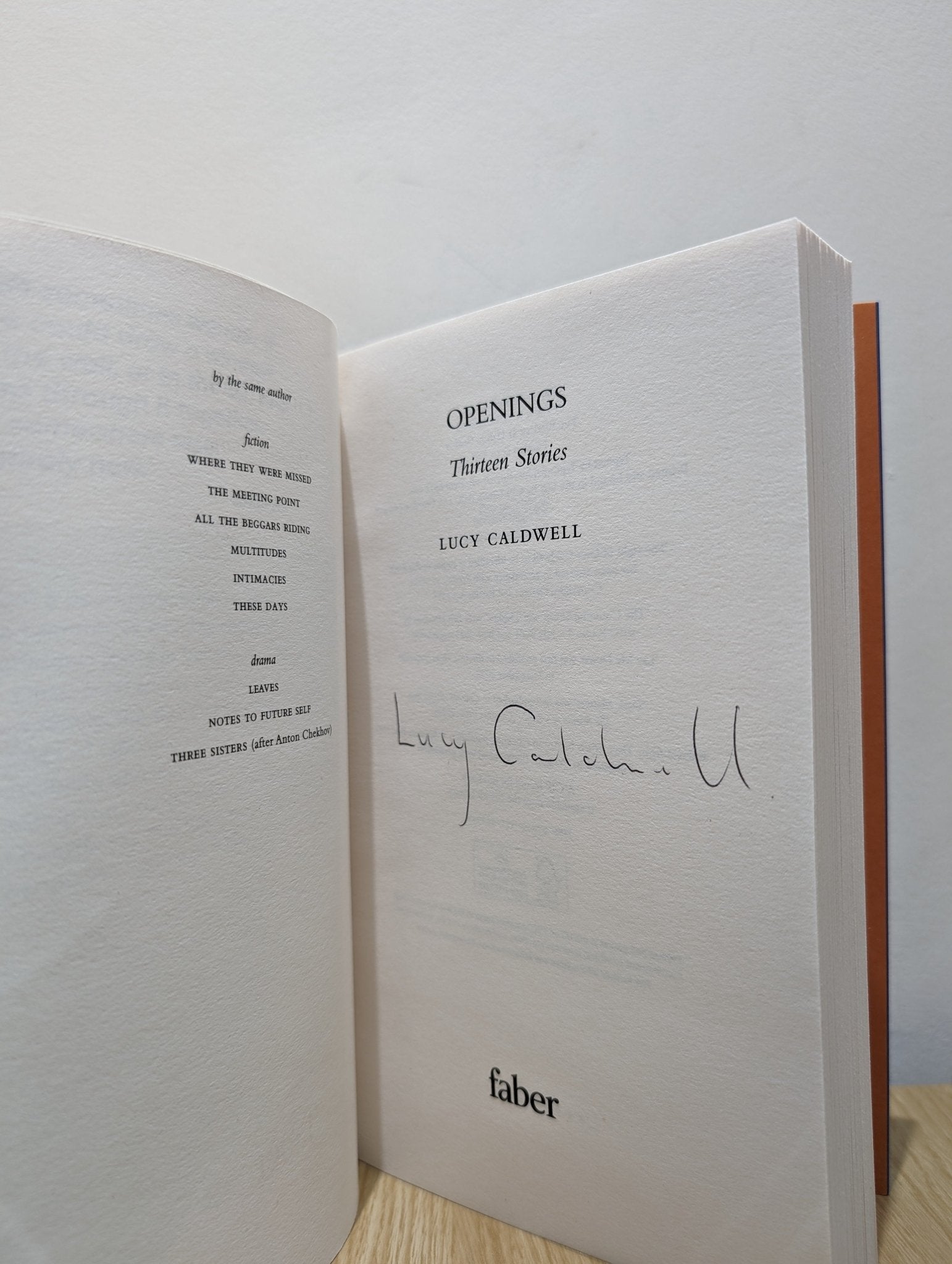 Openings by Lucy Caldwell (Signed First Edition) - Fialta Books