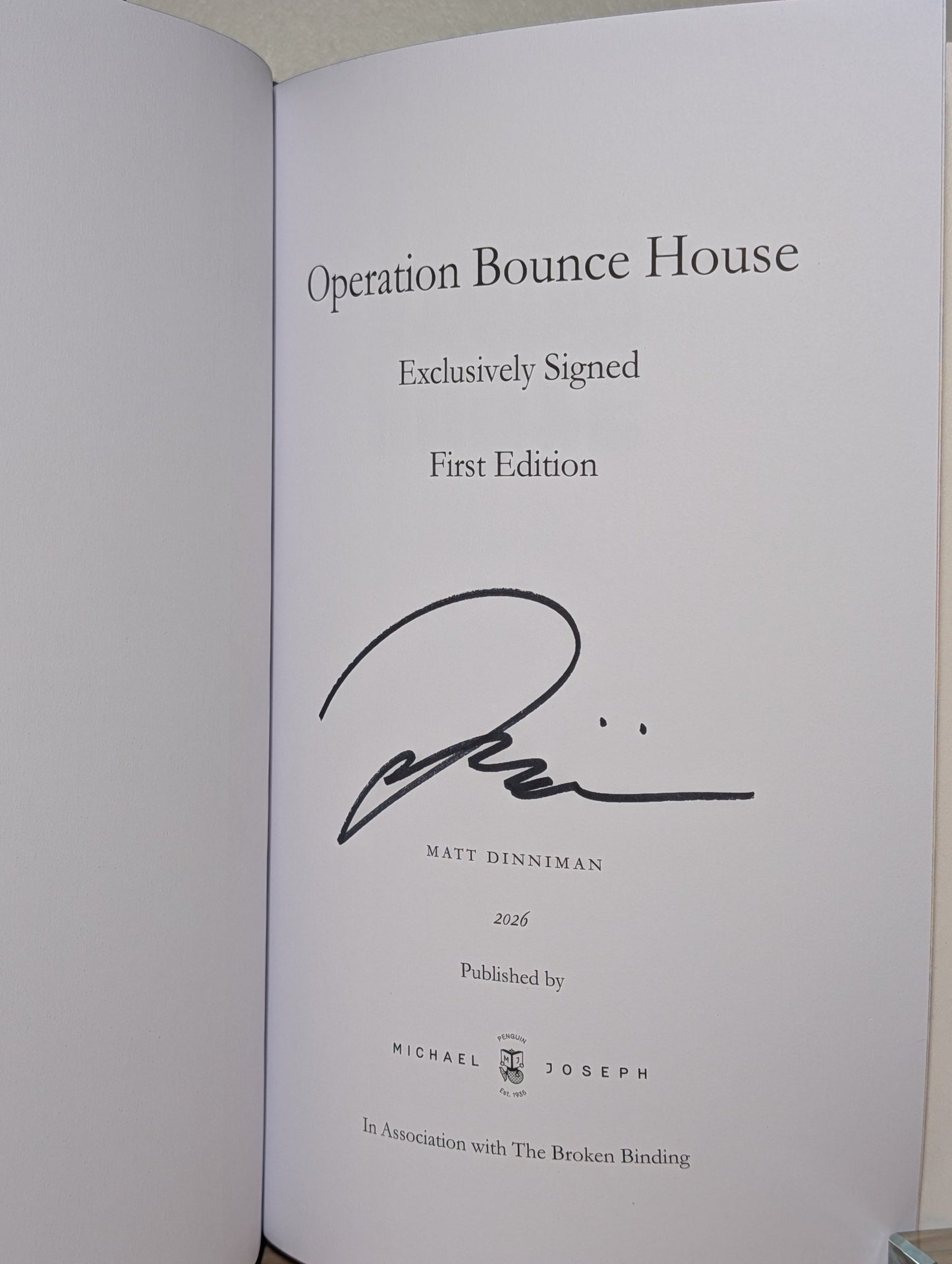 Operation Bounce House by Matt Dinniman (Signed First Edition with sprayed edges) - Fialta Books