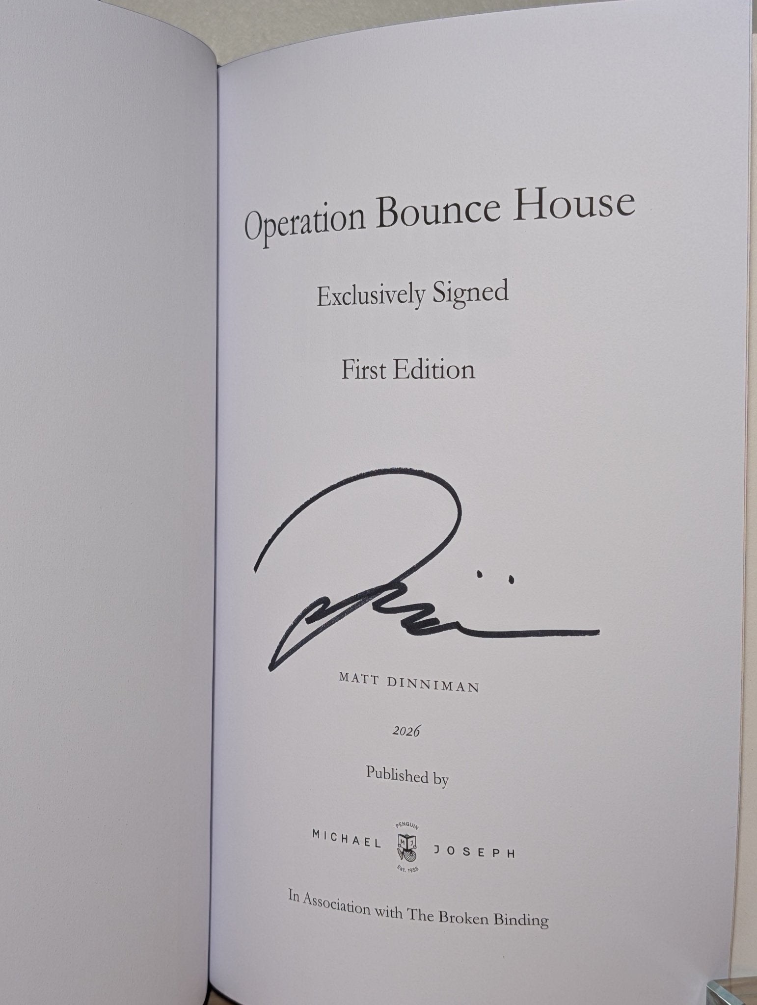 Operation Bounce House by Matt Dinniman (Signed First Edition with sprayed edges) - Fialta Books