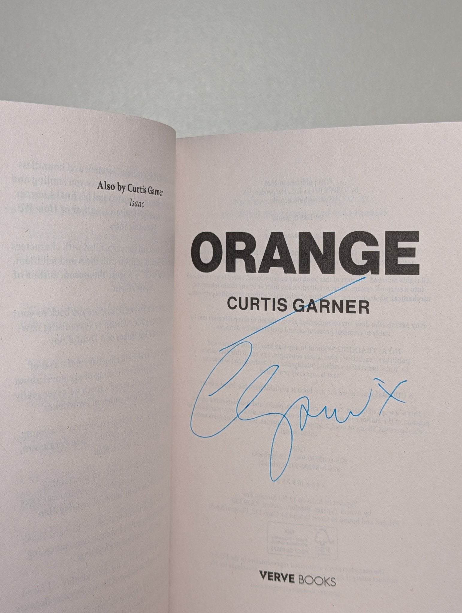 Orange by Curtis Garner (Signed First Edition) - Fialta Books