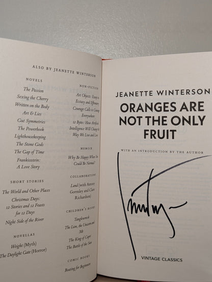 Oranges Are Not The Only Fruit by Jeanette Winterson (Signed Vintage Edition) - Fialta Books