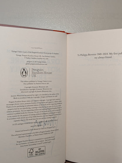Oranges Are Not The Only Fruit by Jeanette Winterson (Signed Vintage Edition) - Fialta Books