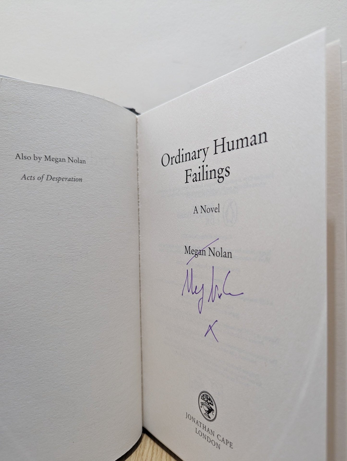 Ordinary Human Failings by Megan Nolan (Signed First Edition) - Fialta Books
