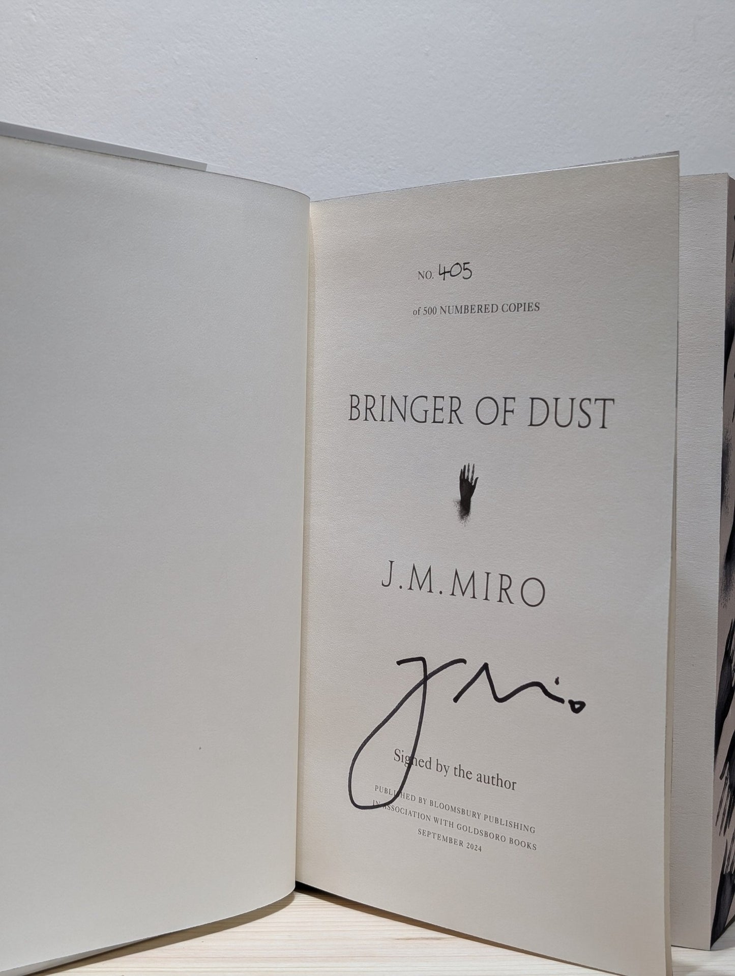Ordinary Monsters; Bringer of Dust by J M Miro (Signed First Edition with sprayed edges) - Fialta Books