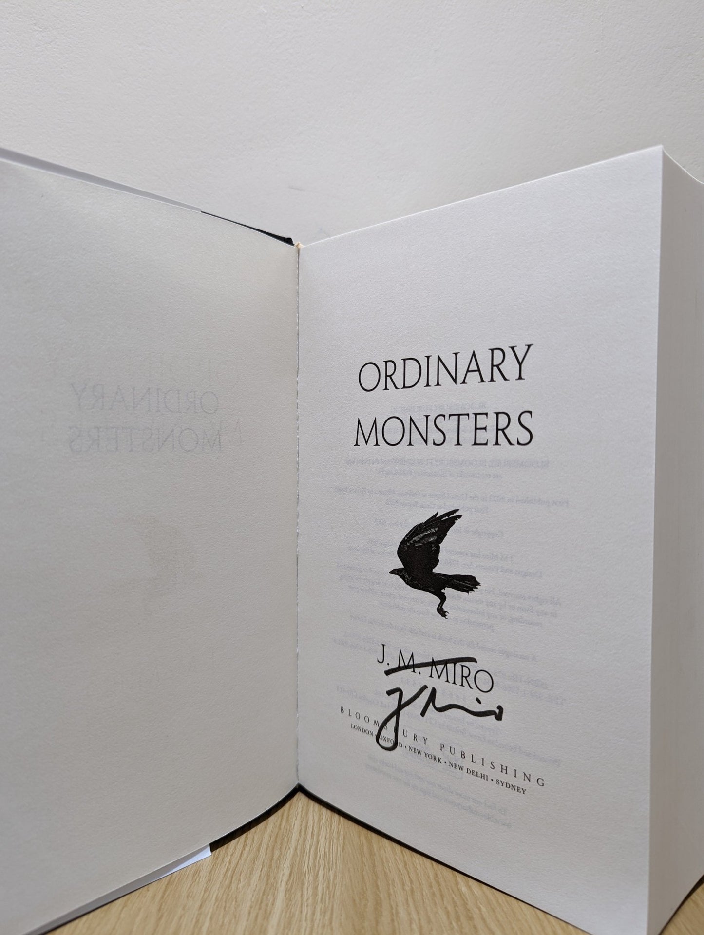 Ordinary Monsters by J M Miro (Signed First Edition) - Fialta Books