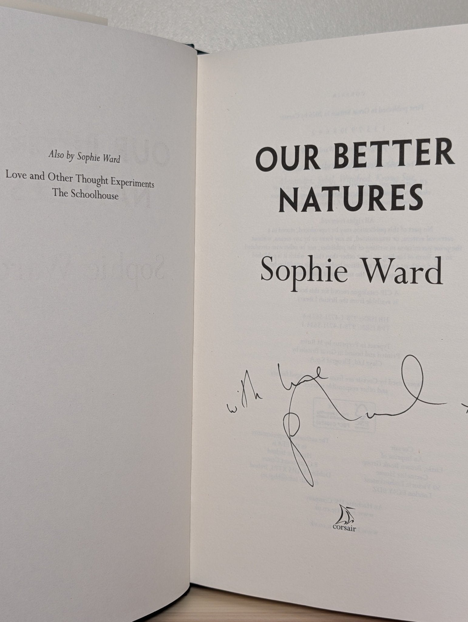 Our Better Natures by Sophie Ward (Signed First Edition) - Fialta Books