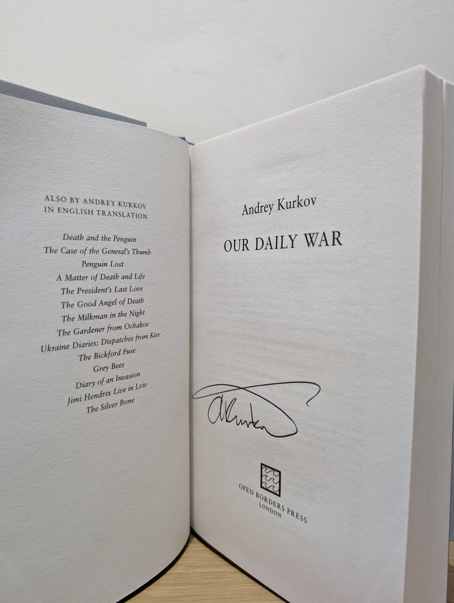 Our Daily War by Andrey Kurkov (Signed First Edition) - Fialta Books