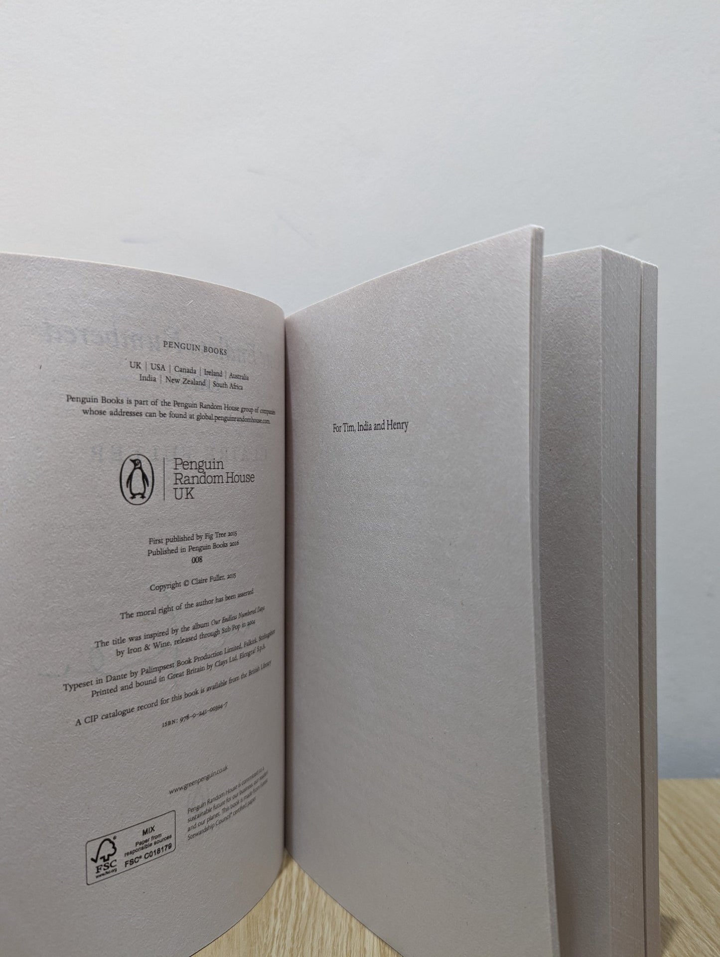 Our Endless Numbered Days by Claire Fuller (Signed) - Fialta Books
