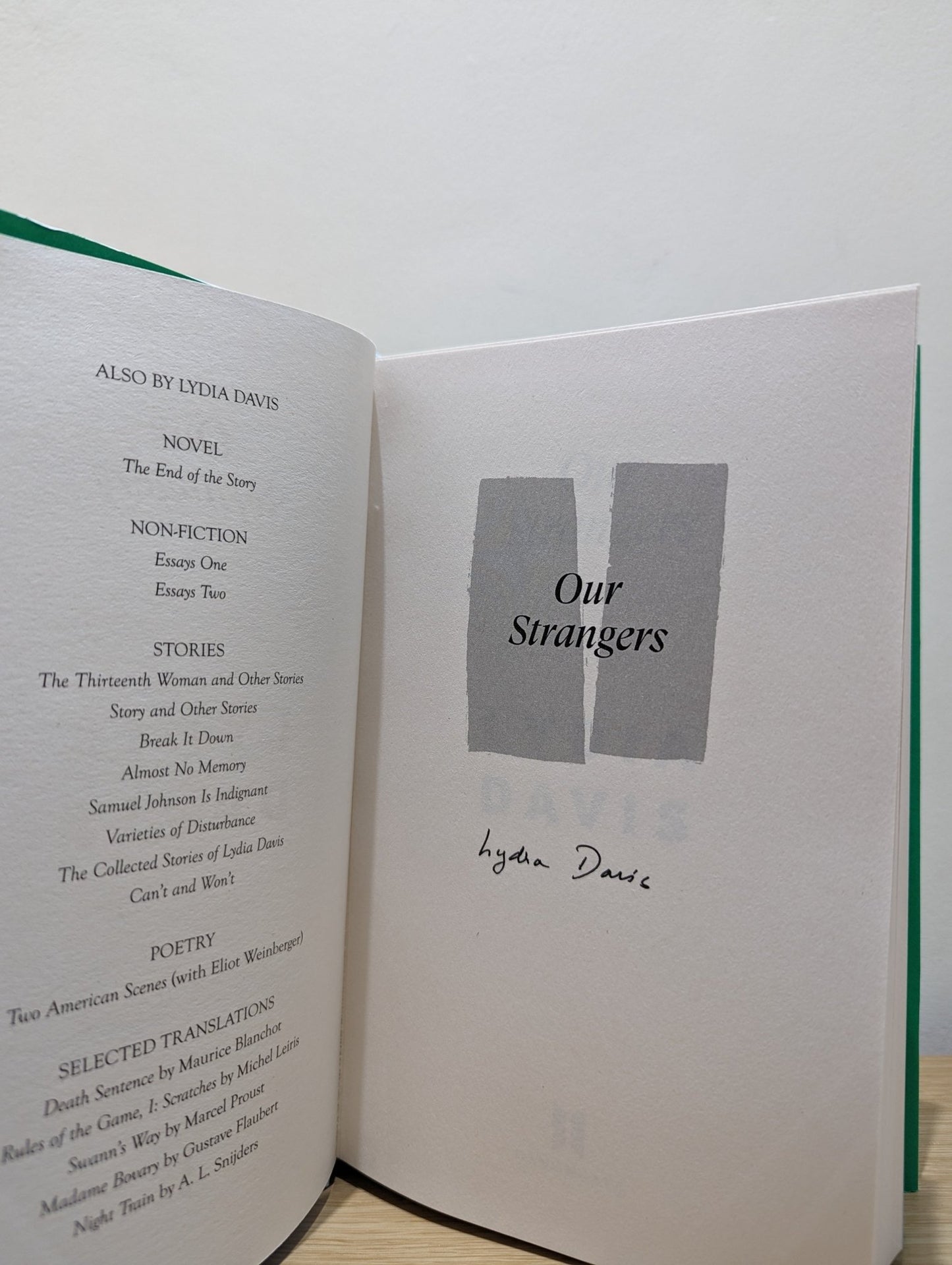 Our Strangers: Lydia Davis by Lydia Davis (Signed First Edition) - Fialta Books