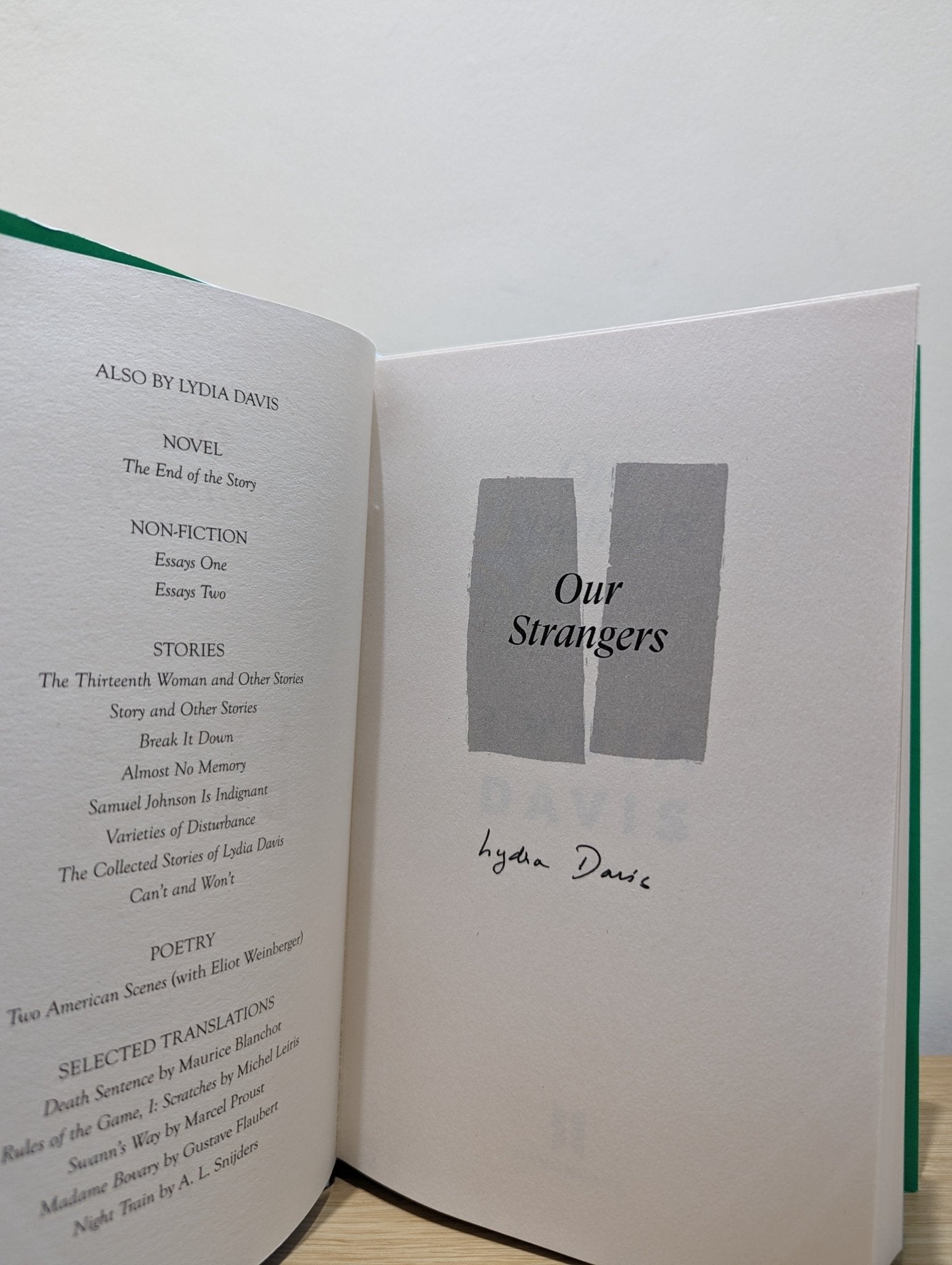 Our Strangers: Lydia Davis by Lydia Davis (Signed First Edition) - Fialta Books