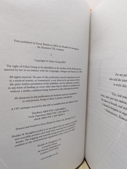 Our Violent Ends by Chloe Gong (Signed First Edition with sprayed edges) - Fialta Books