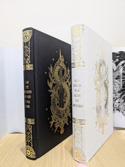 Ouroboros Duology: Godly Heathens; Merciless Saviors by H.E. Edgmon (Signed Set with sprayed edges) - Fialta Books