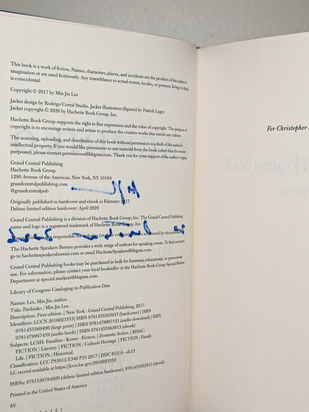 Pachinko by Min Jin Lee (Signed Dated Deluxe Edition with sprayed edges) - Fialta Books