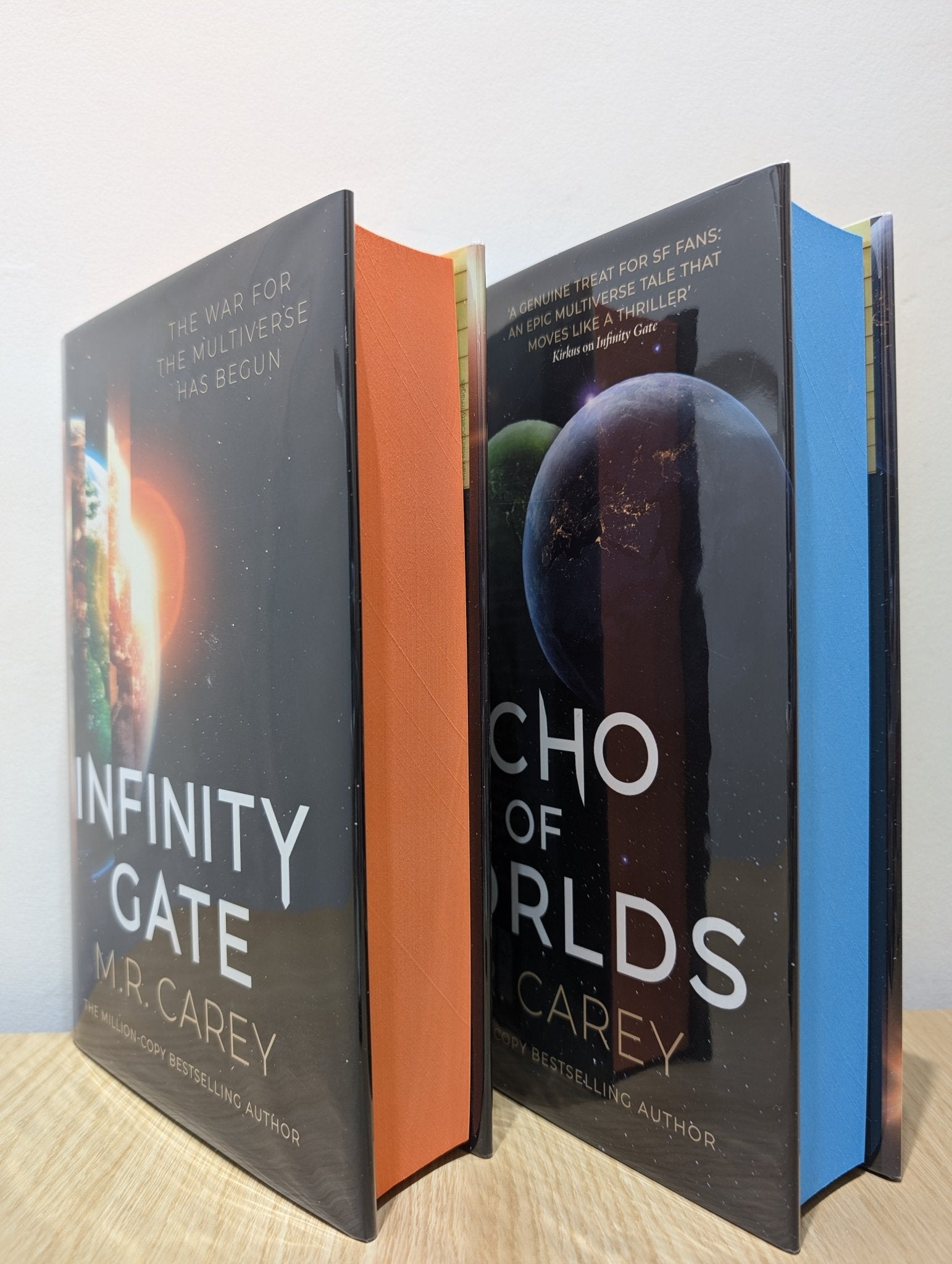 Pandominion 1 - 2: Infinity Gate; Echo of Worlds by M. R. Carey (Signed Set with sprayed edges) - Fialta Books