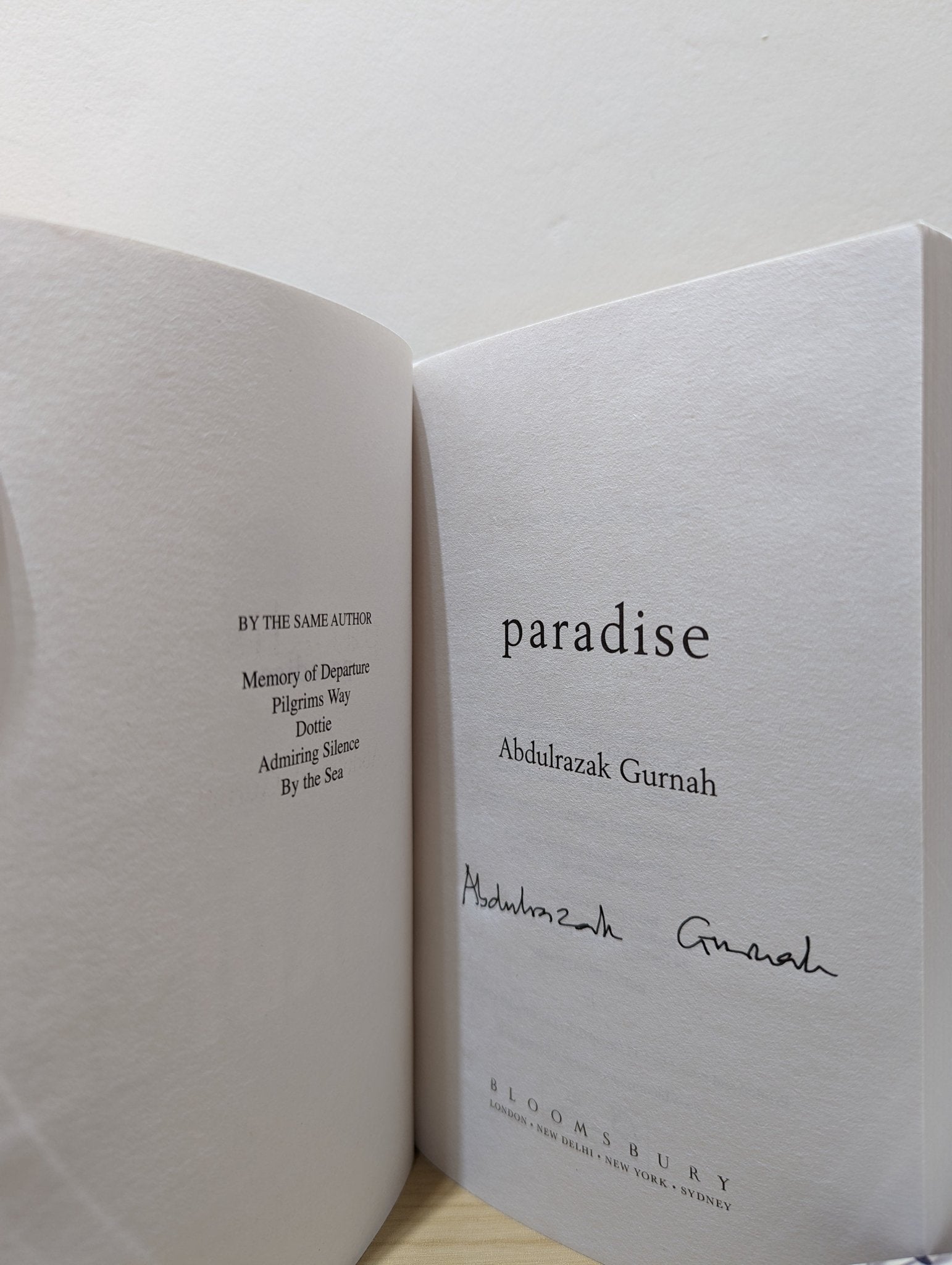 Paradise by Abdulrazak Gurnah (Signed) - Fialta Books