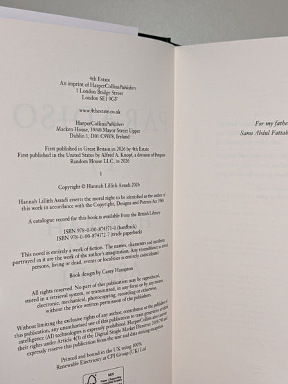 Paradiso 17 by Hannah Lillith Assadi (First Edition) - Fialta Books