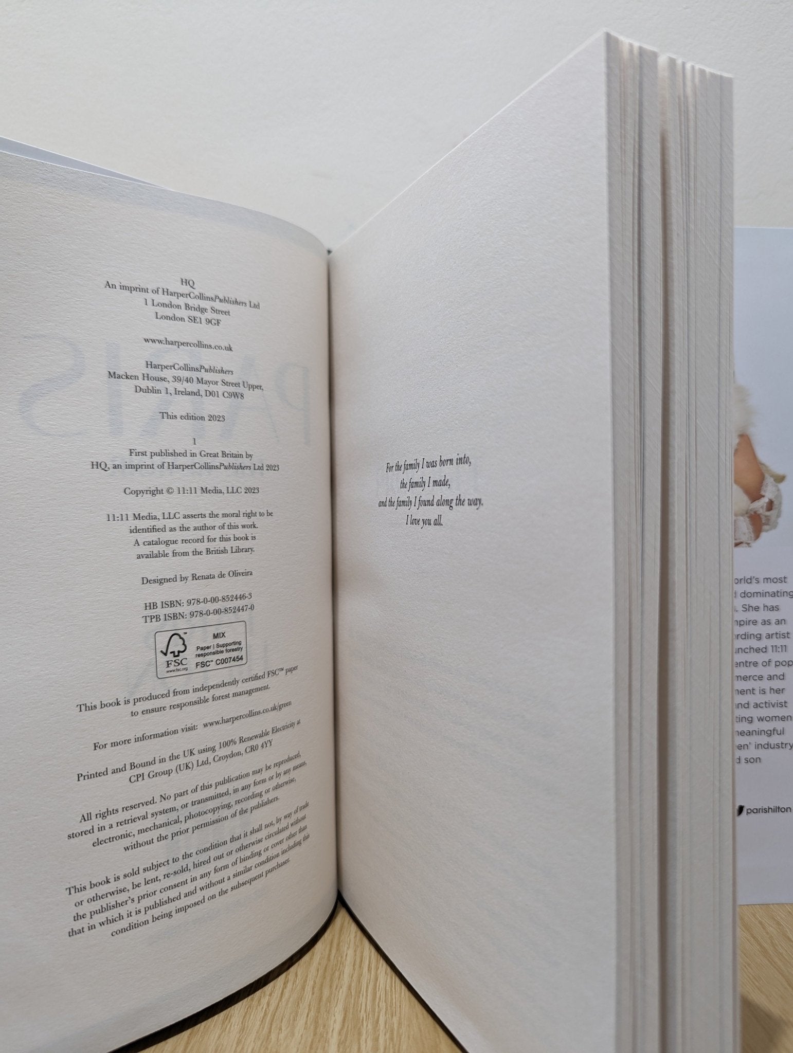 Paris: The Memoir by Paris Hilton (Signed First Edition) - Fialta Books