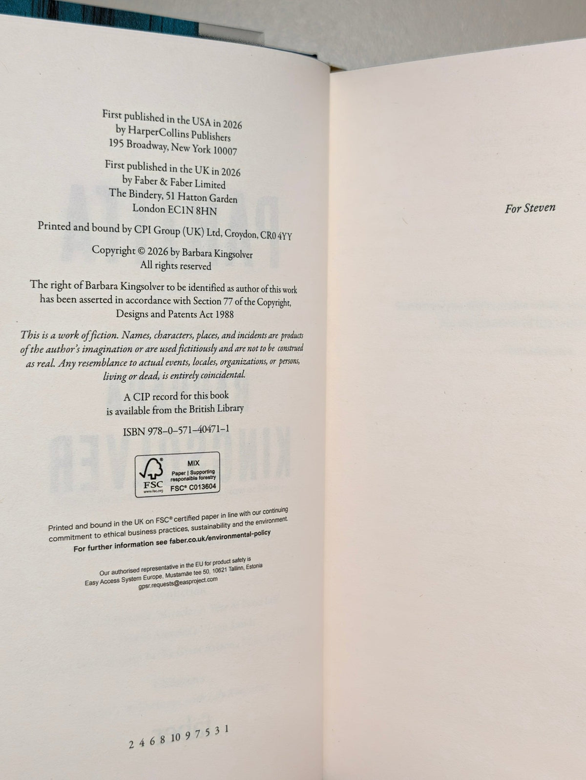 Partita by Barbara Kingsolver (First Edition with sprayed edges) - Fialta Books