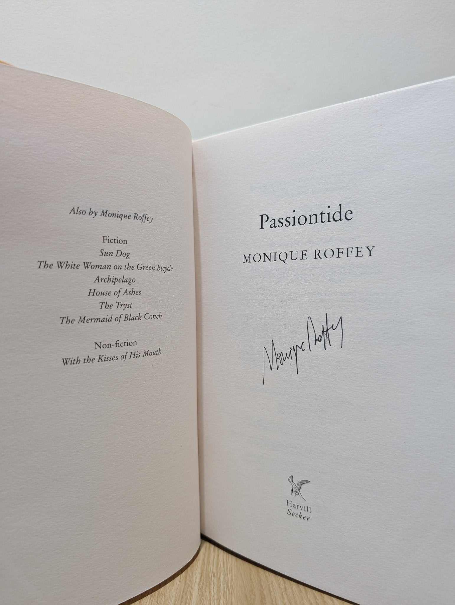 Passiontide by Monique Roffey (Signed First Edition) - Fialta Books
