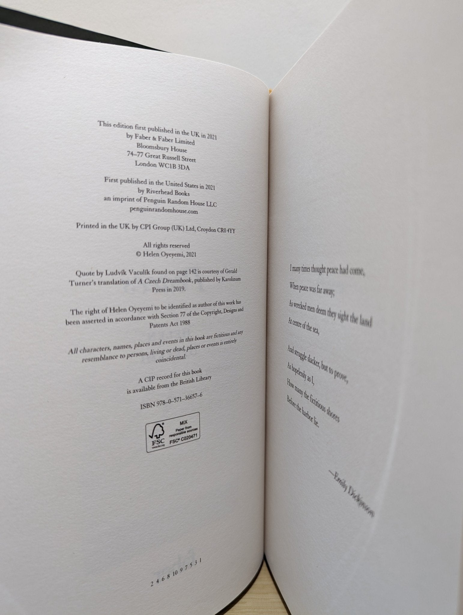 Peaces by Helen Oyeyemi (Signed First Edition) - Fialta Books