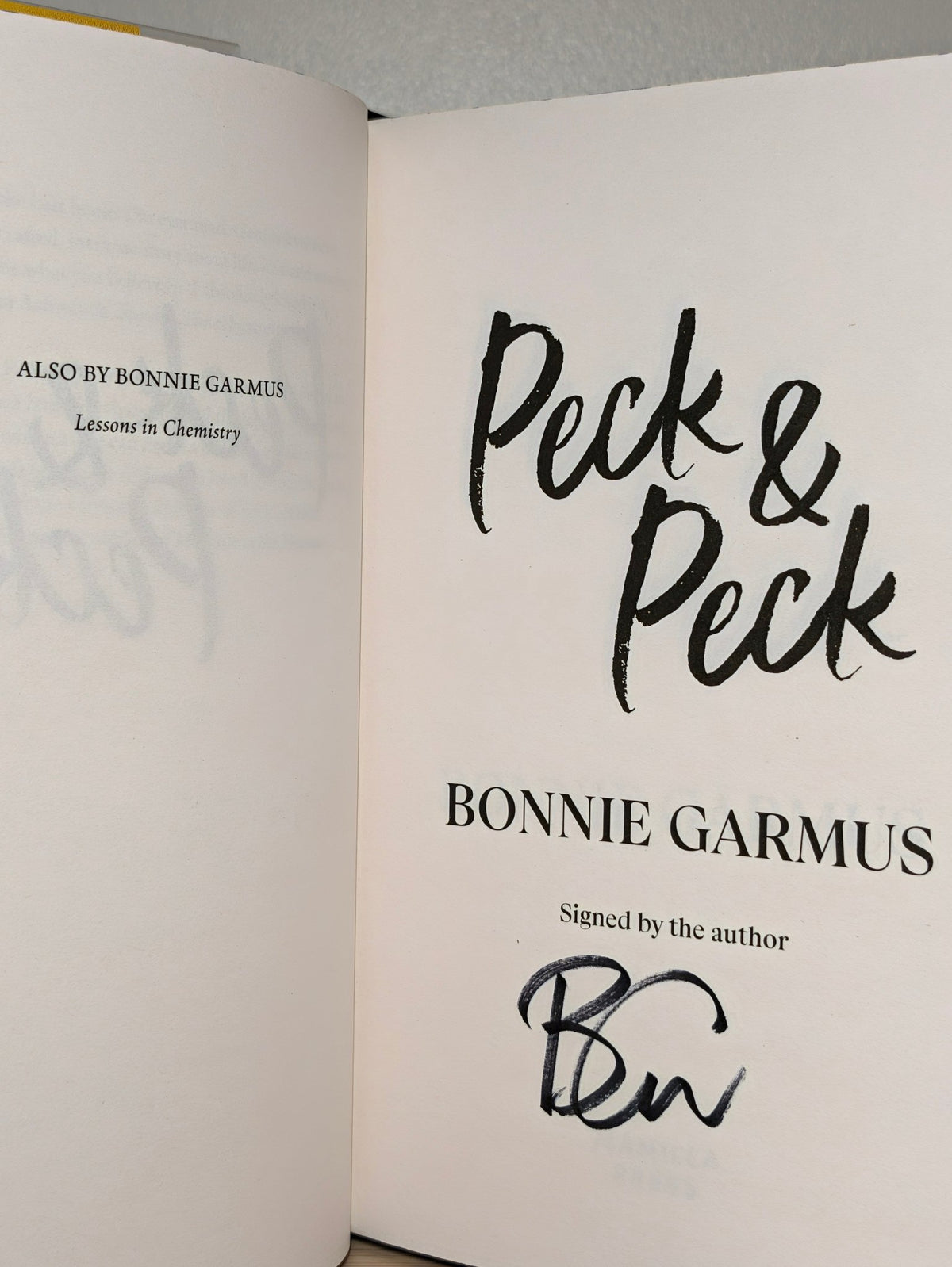 Peck & Peck by Bonnie Garmus (Signed First Edition with sprayed edges) - Fialta Books