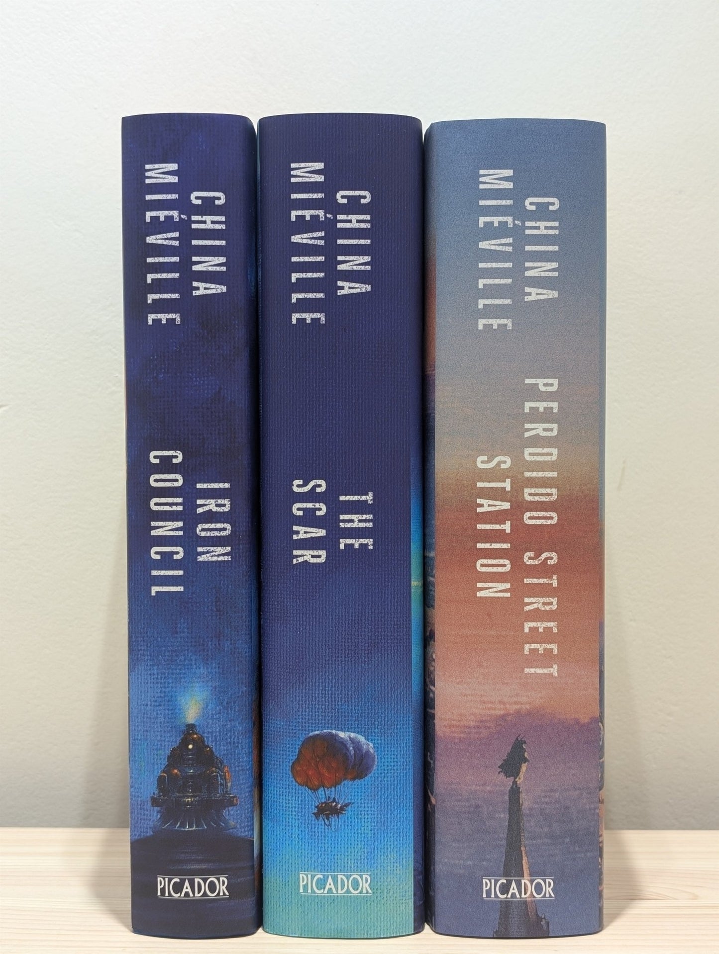 Perdido Street Station; The Scar; Iron Council by China Mieville (Signed with sprayed edges) - Fialta Books