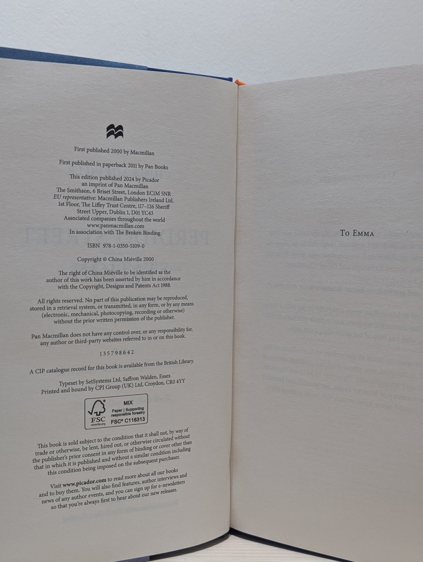 Perdido Street Station; The Scar; Iron Council by China Mieville (Signed with sprayed edges) - Fialta Books