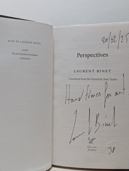 Perspectives by Laurent Binet (Signed Lined Numbered First Edition) - Fialta Books