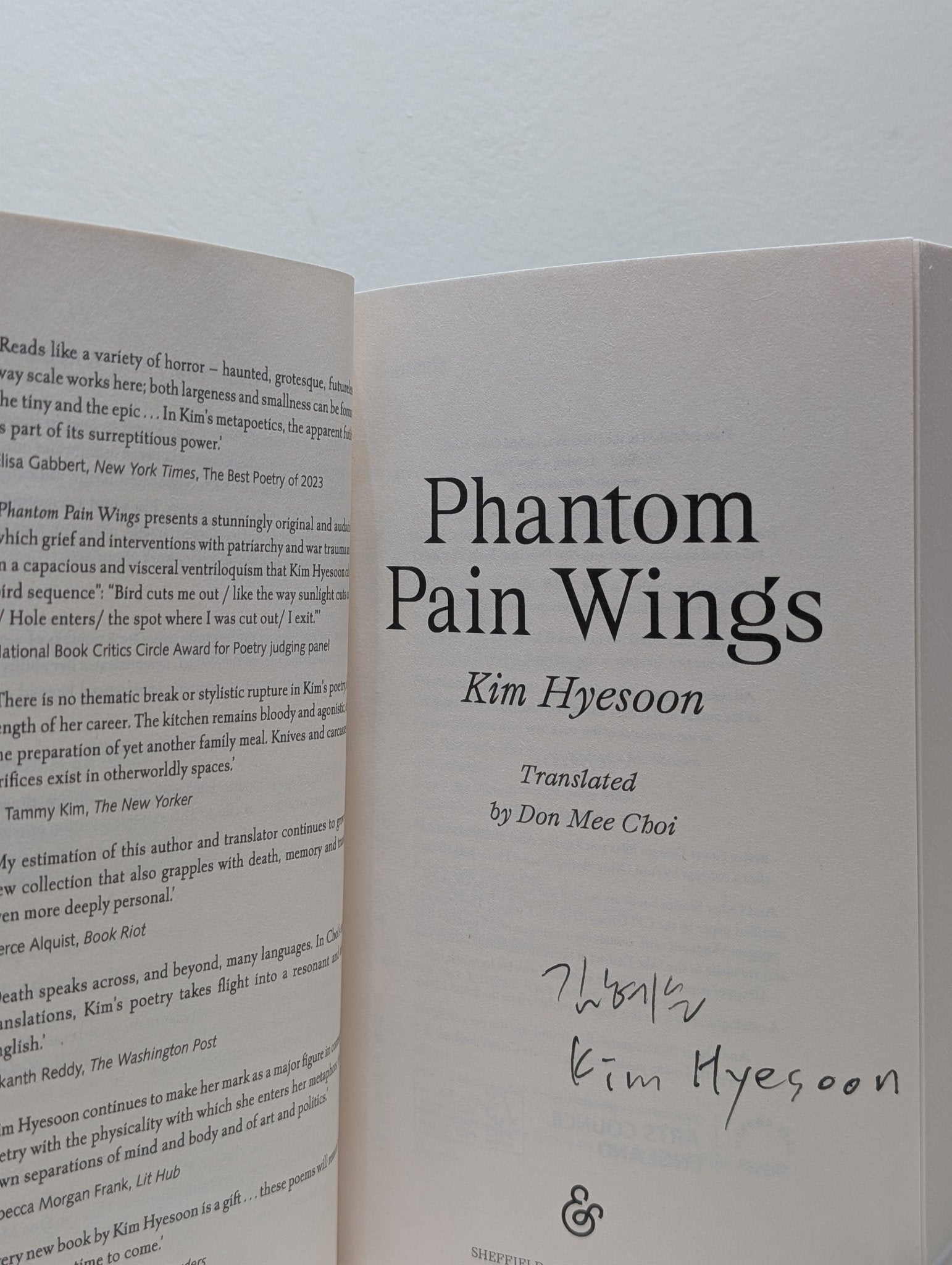 Phantom Pain Wings by Kim Hyesoon (Signed First Edition) - Fialta Books