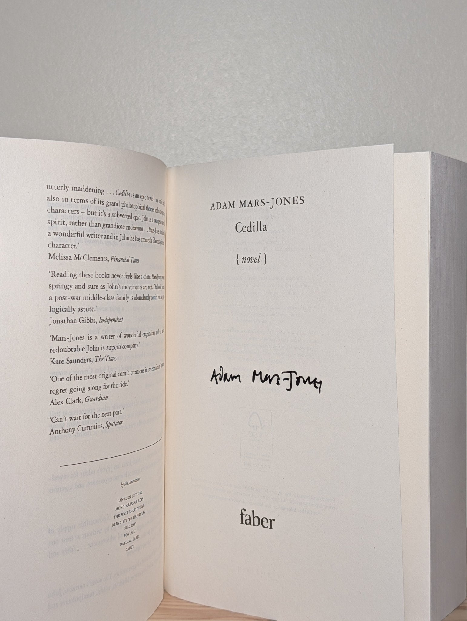 Pilcrow; Cedilla; Caret by Adam Mars - Jones (Signed Set) - Fialta Books