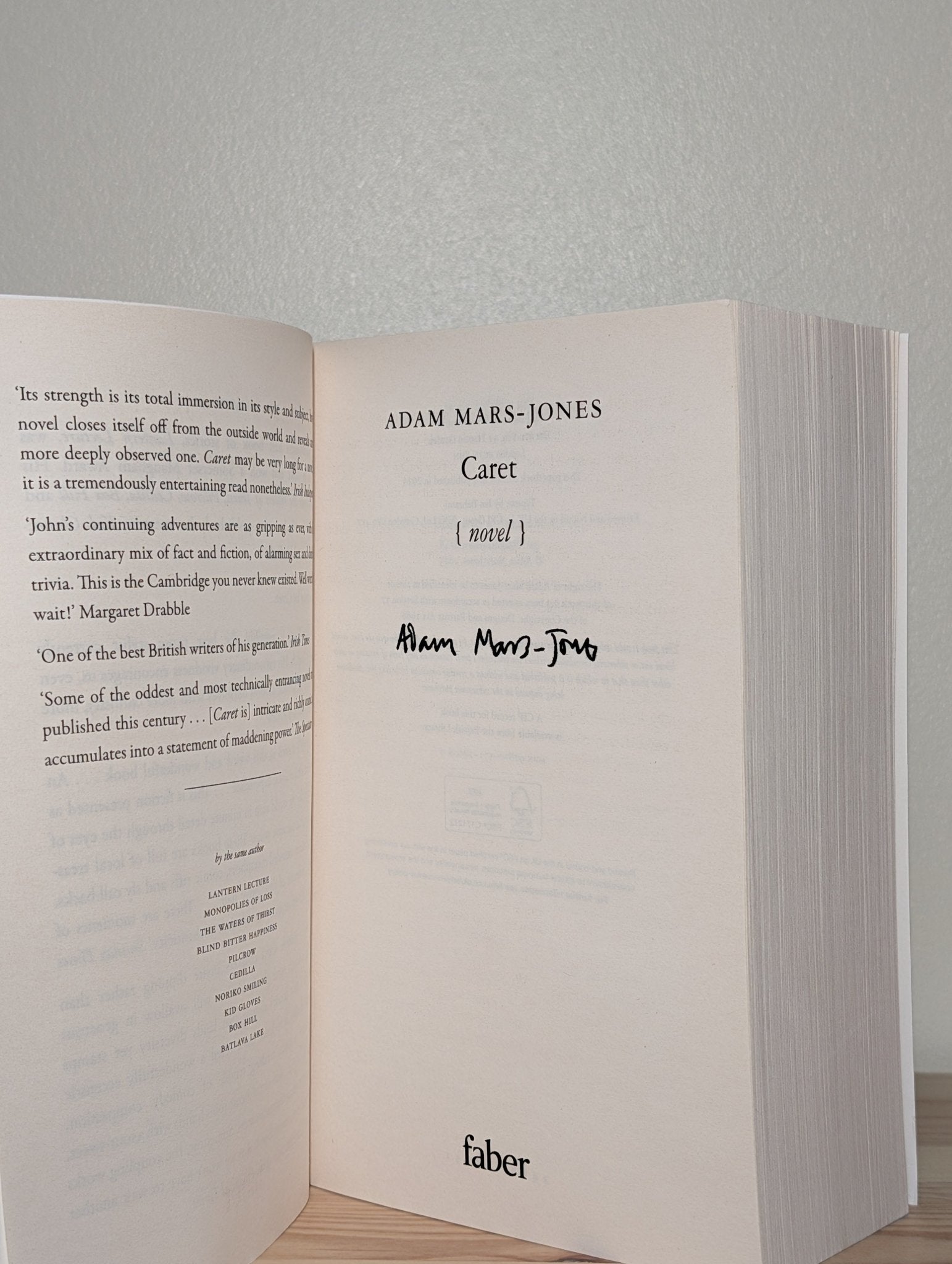 Pilcrow; Cedilla; Caret by Adam Mars - Jones (Signed Set) - Fialta Books