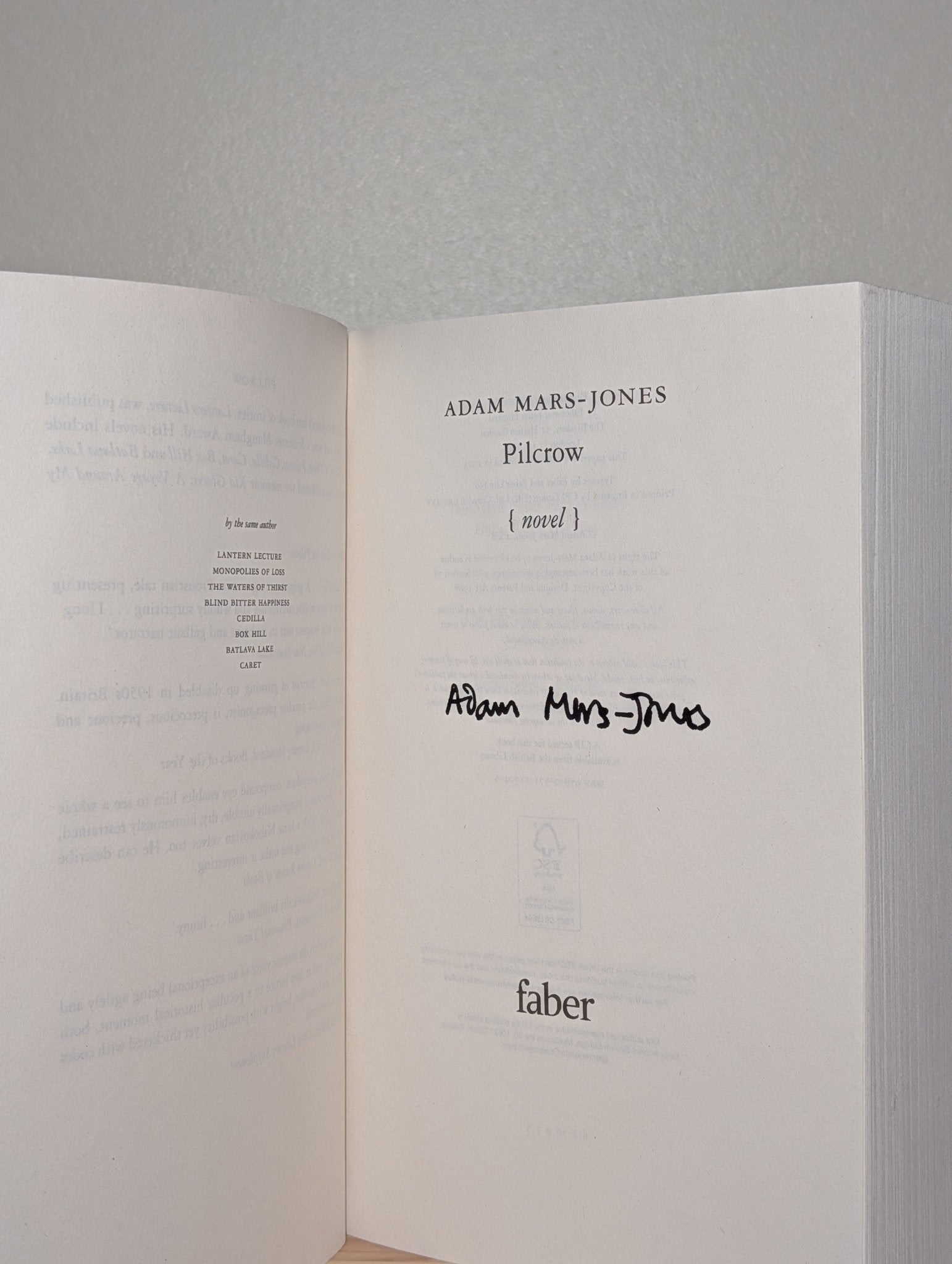 Pilcrow; Cedilla; Caret by Adam Mars - Jones (Signed Set) - Fialta Books
