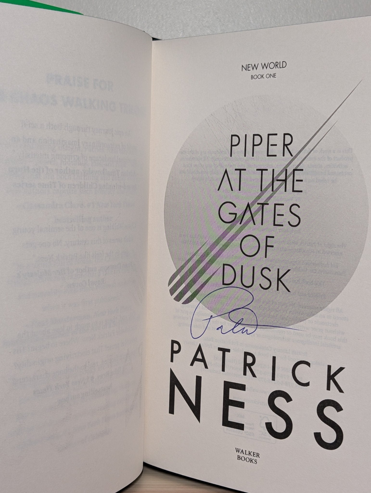 Piper at the Gates of Dusk by Patrick Ness (Signed First Edition with sprayed edges) - Fialta Books