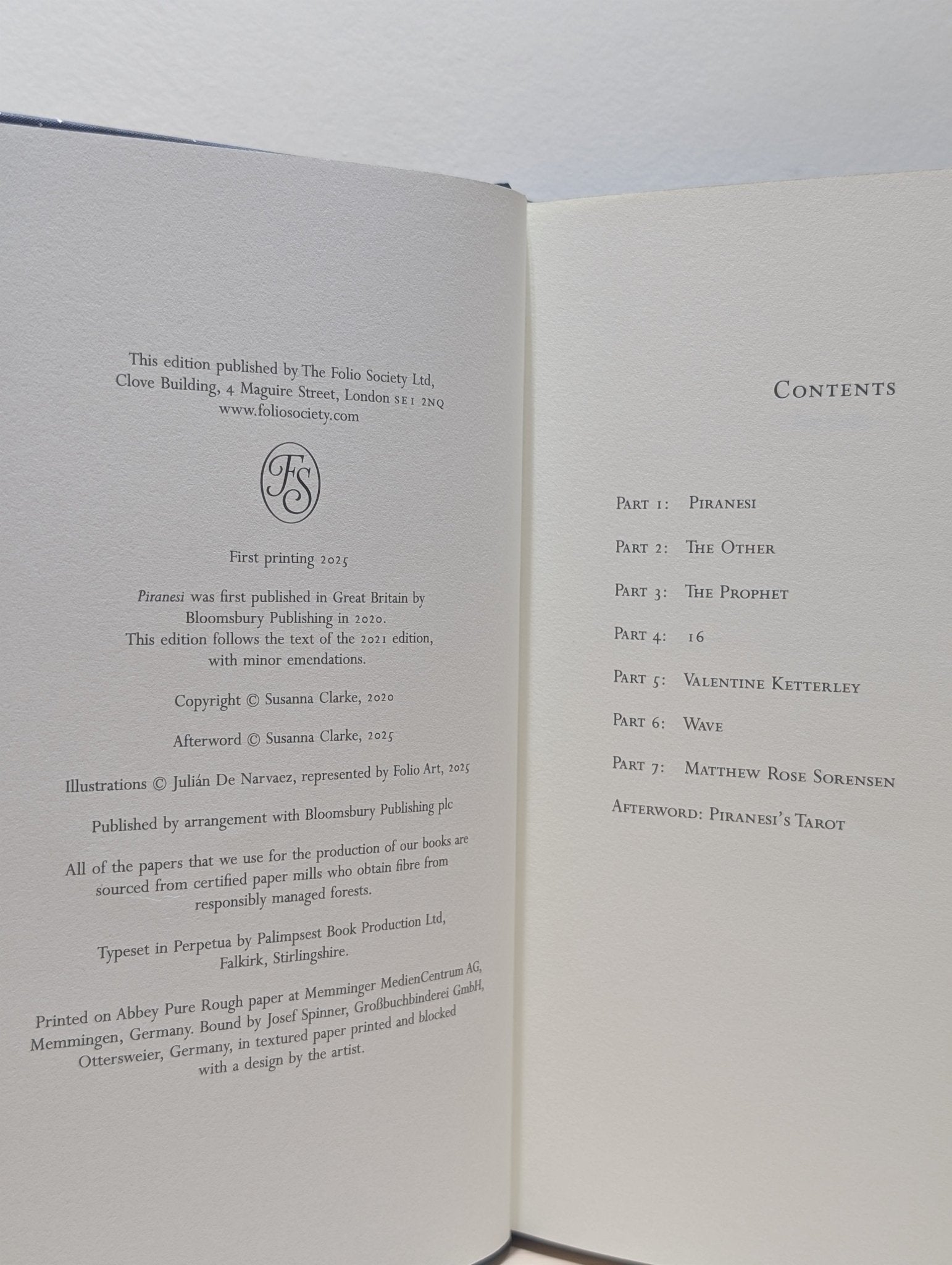 Piranesi by Susanna Clarke (Folio Slipcase Edition) - Fialta Books