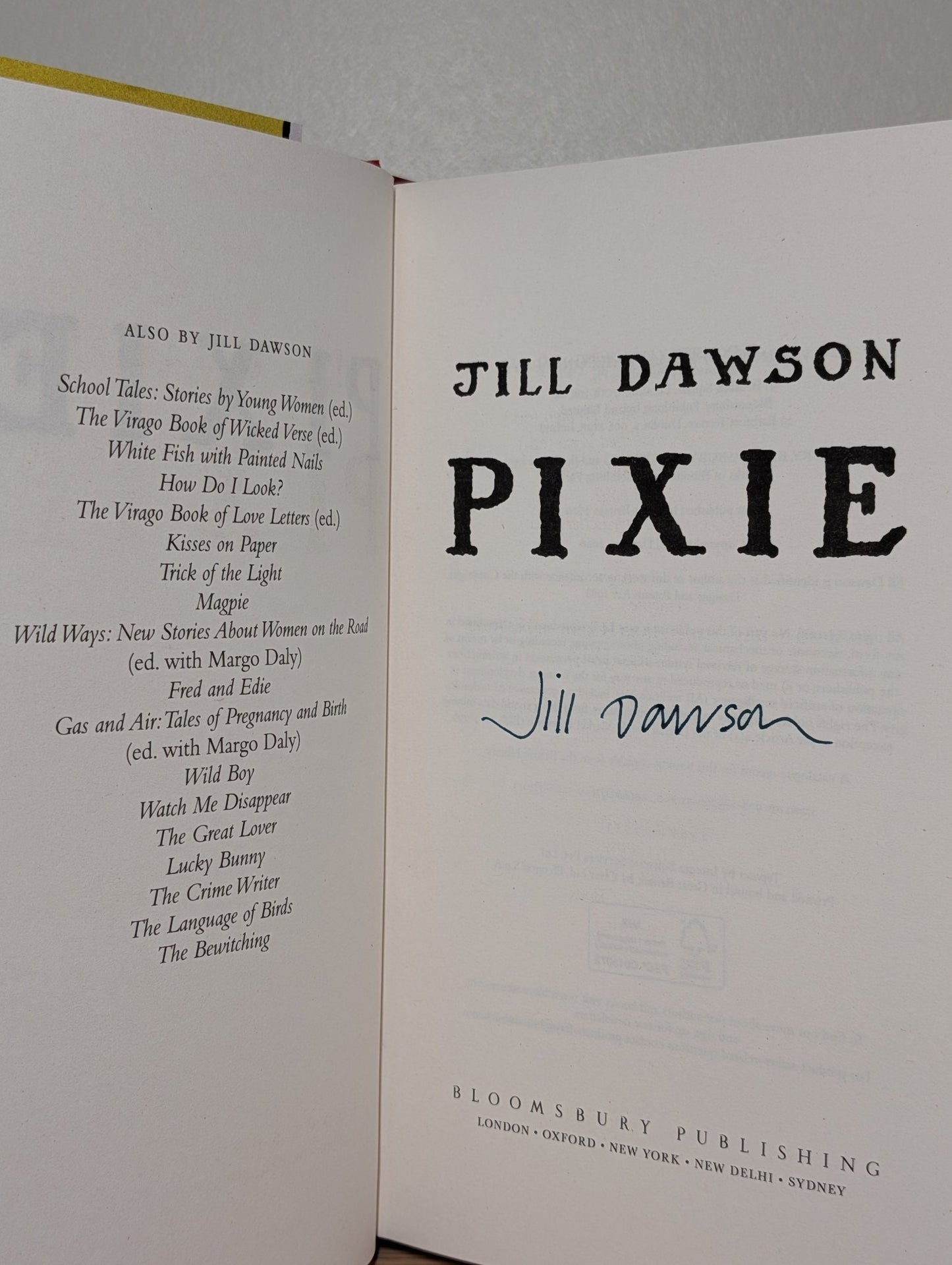 Pixie by Jill Dawson (Signed First Edition) - Fialta Books