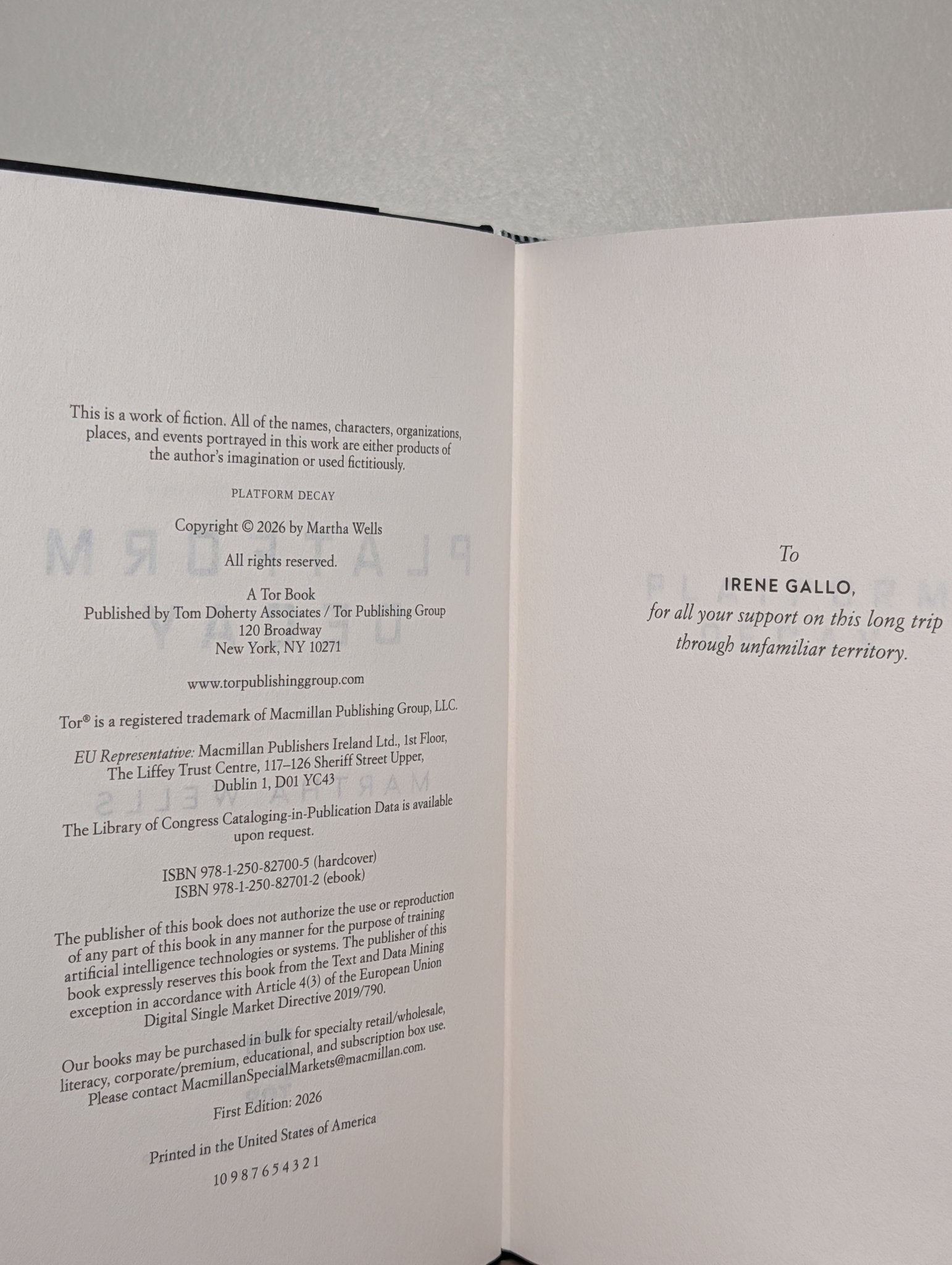 Platform Decay: Murderbot Diaries 8 by Martha Wells (First Edition) - Fialta Books