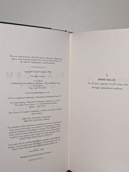 Platform Decay: Murderbot Diaries 8 by Martha Wells (First Edition) - Fialta Books
