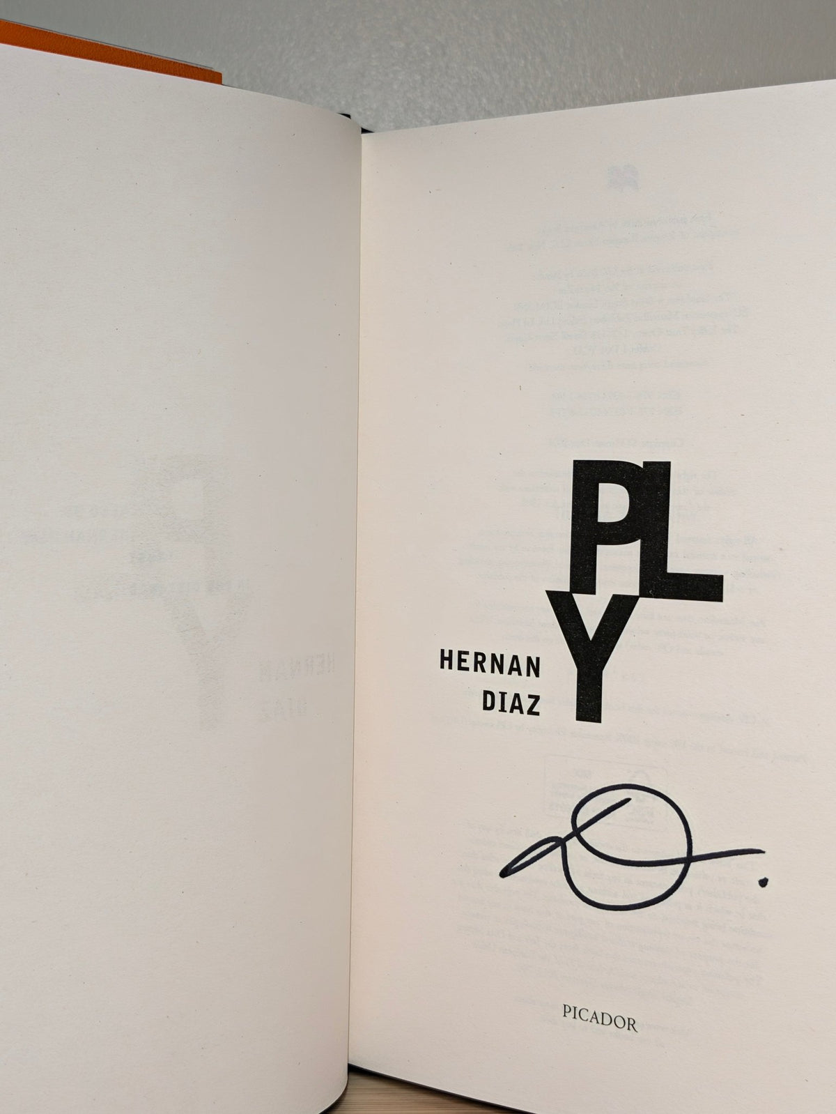 Ply by Hernan Diaz (Signed to Title Page) - Fialta Books