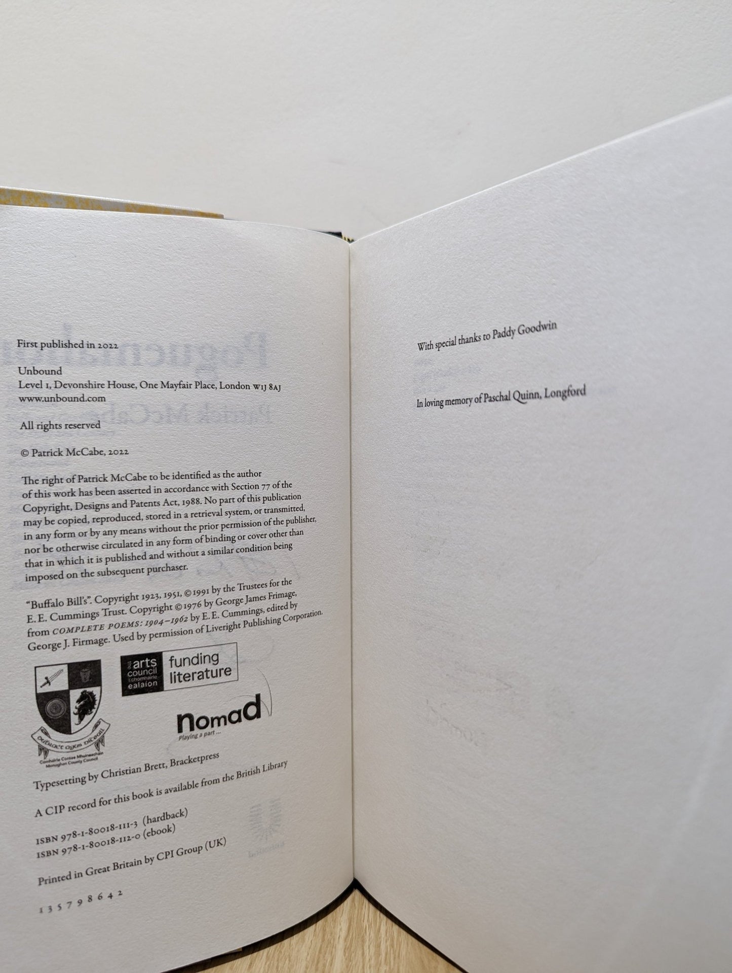 Poguemahone by Patrick McCabe (Signed First Edition) - Fialta Books