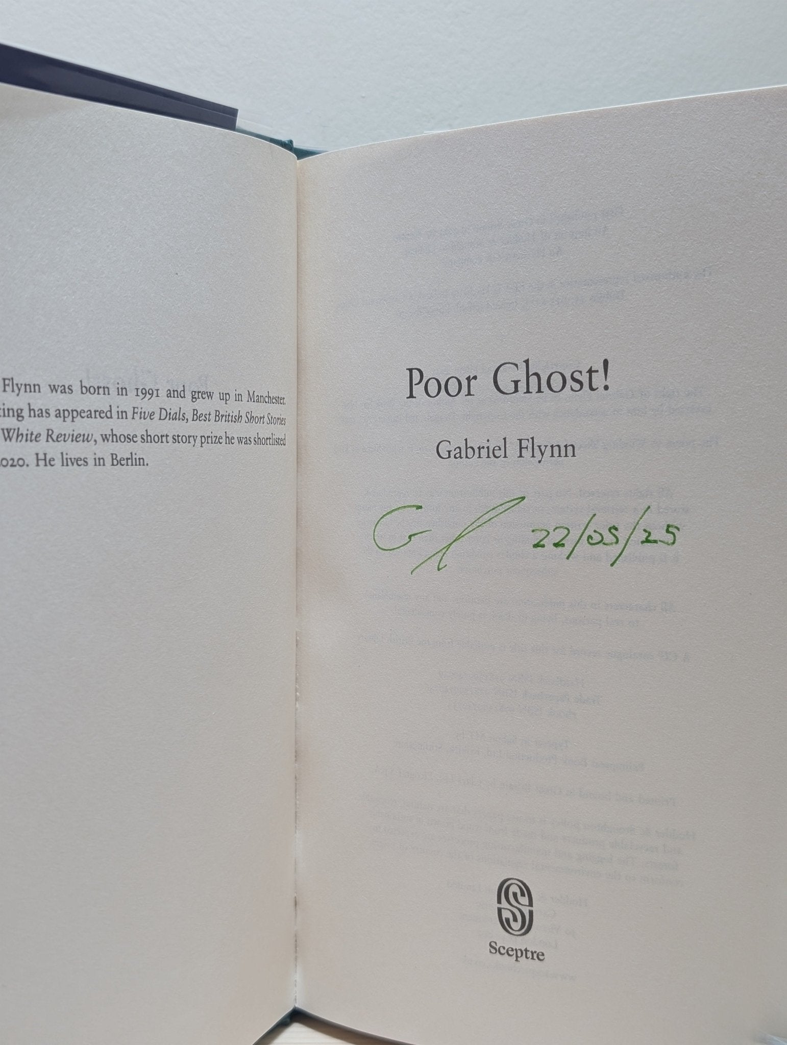 Poor Ghost! by Gabriel Flynn (Signed Dated First Edition) - Fialta Books
