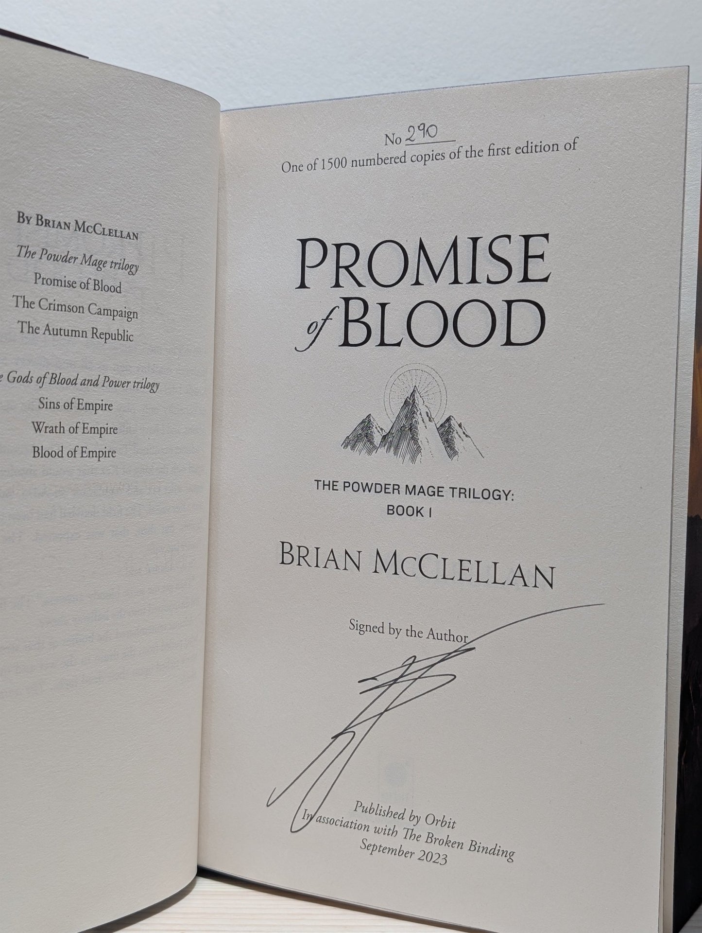 Powder Mage 1 - 3 by Brian McClellan (Signed with sprayed edges) - Fialta Books
