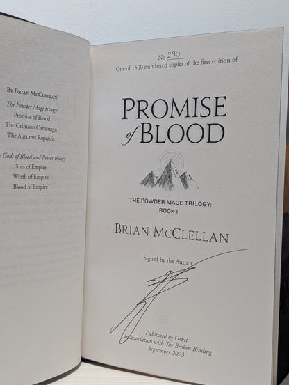 Powder Mage 1 - 3 by Brian McClellan (Signed with sprayed edges) - Fialta Books