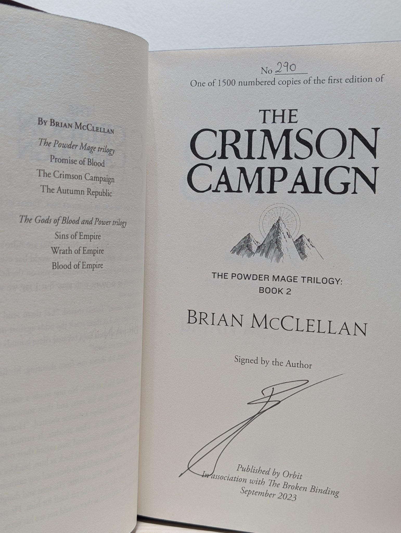 Powder Mage 1 - 3 by Brian McClellan (Signed with sprayed edges) - Fialta Books