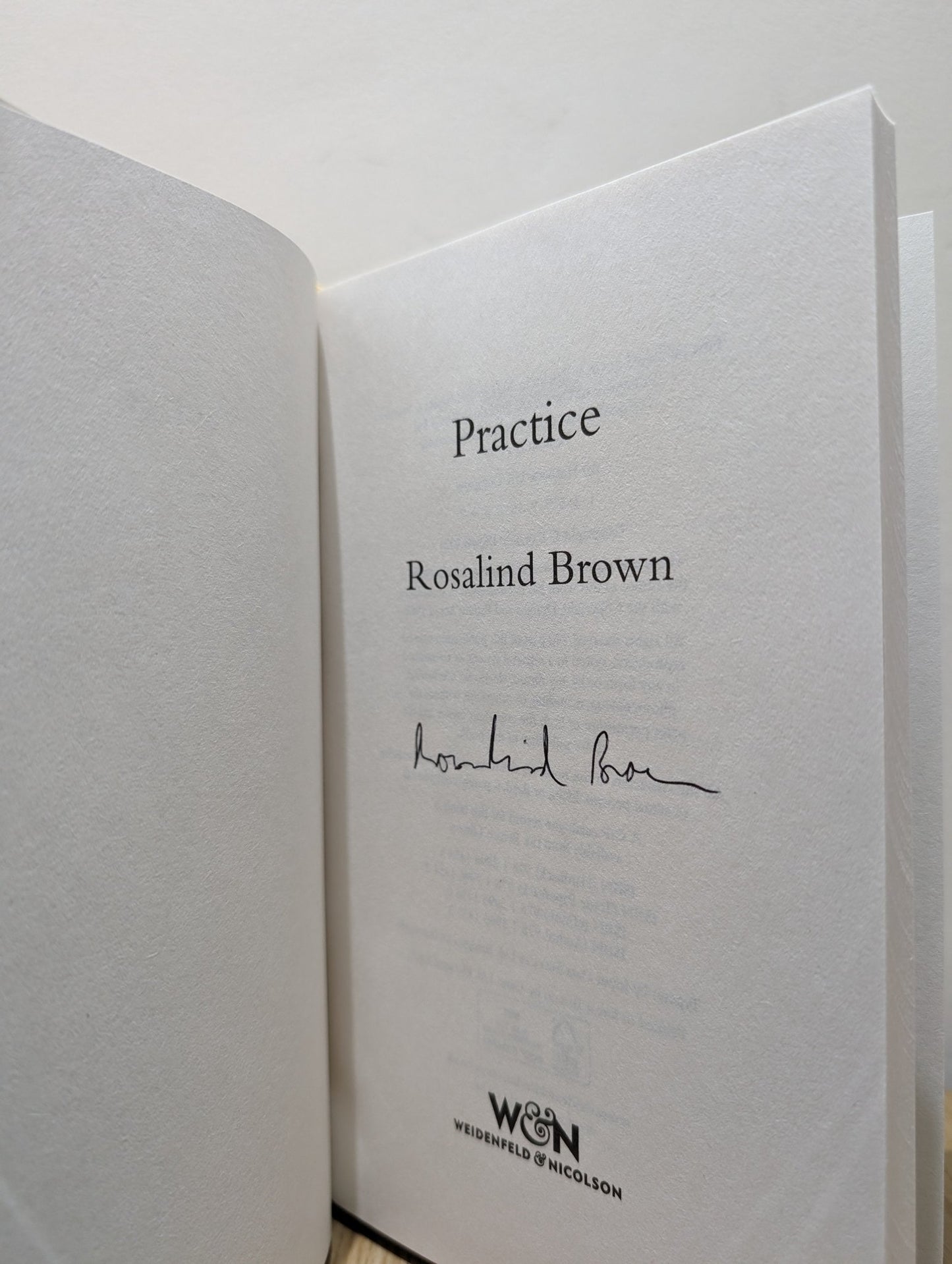 Practice by Rosalind Brown (Signed First Edition) - Fialta Books