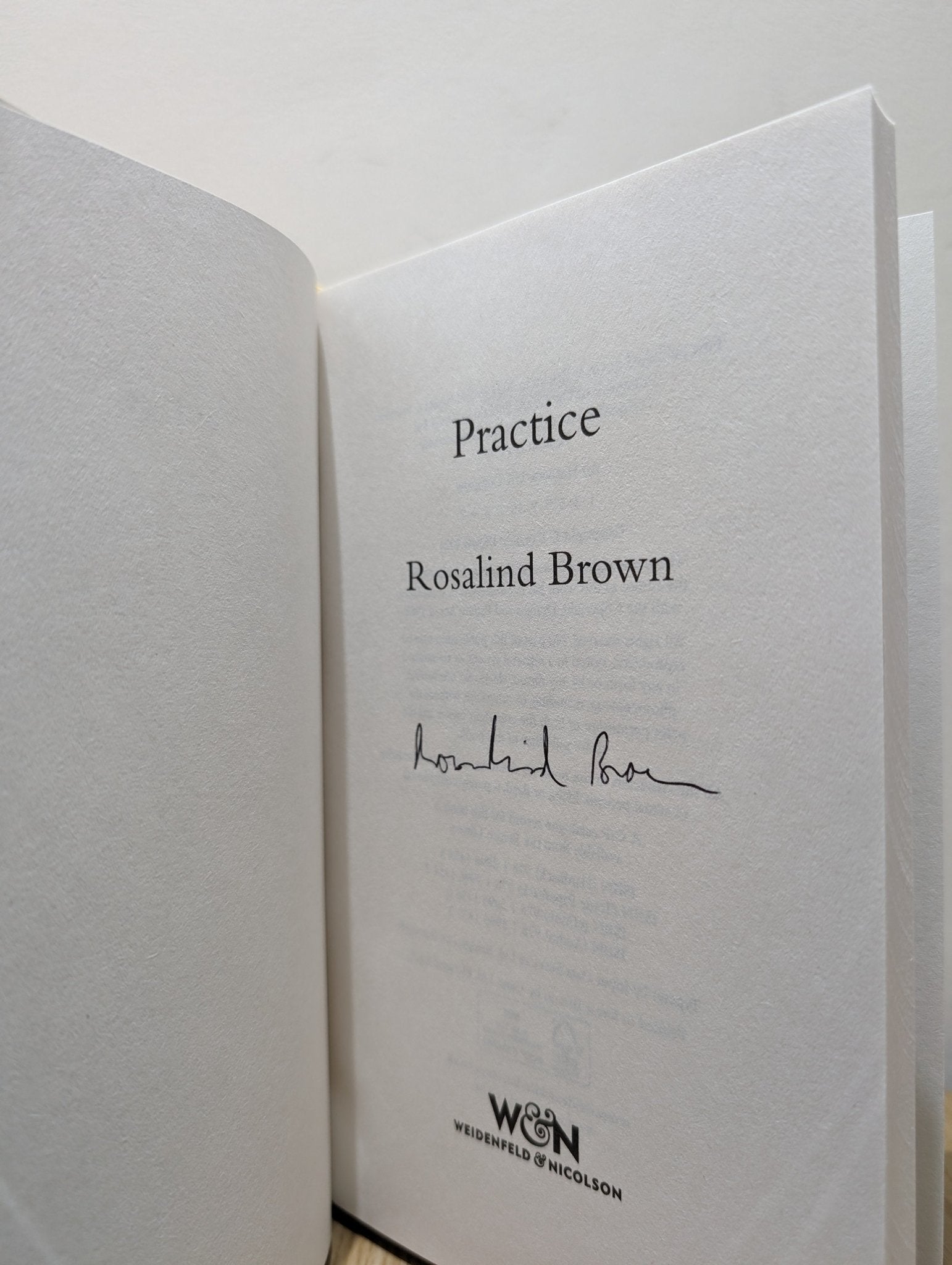 Practice by Rosalind Brown (Signed First Edition) - Fialta Books