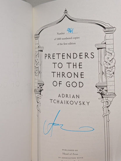 Pretenders to the Throne of God by Adrian Tchaikovsky (Signed First Edition with sprayed edges) - Fialta Books