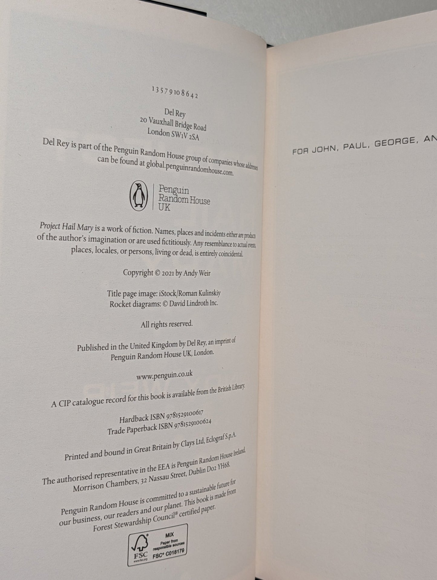 Project Hail Mary by Andy Weir (Signed First Edition) - Fialta Books