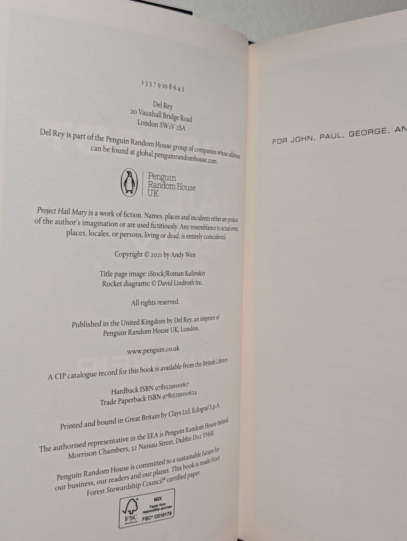 Project Hail Mary by Andy Weir (Signed First Edition) - Fialta Books